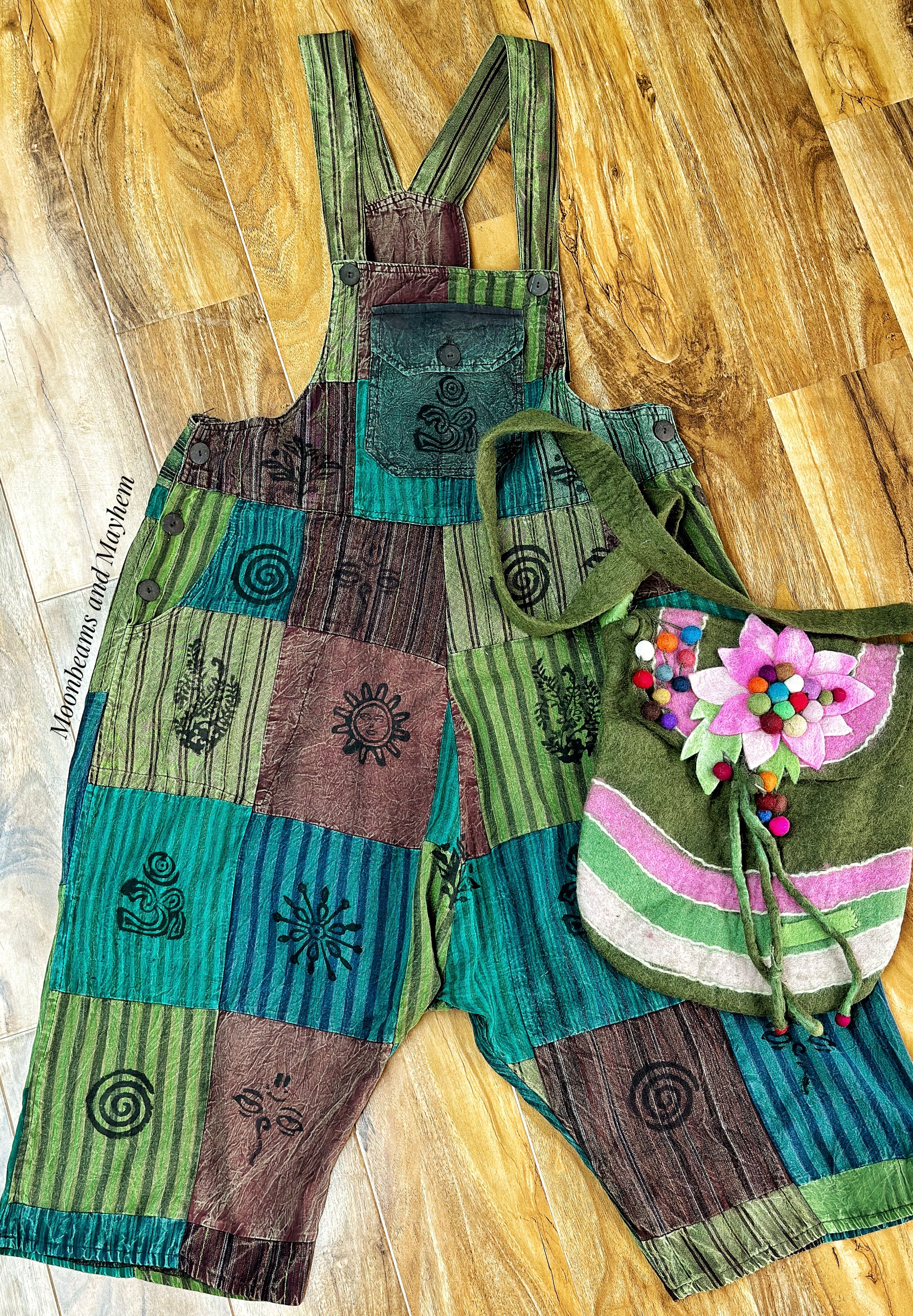CAMDEN PATCHWORK SHORTS DUNGAREES / JUMPSUIT - Image 4