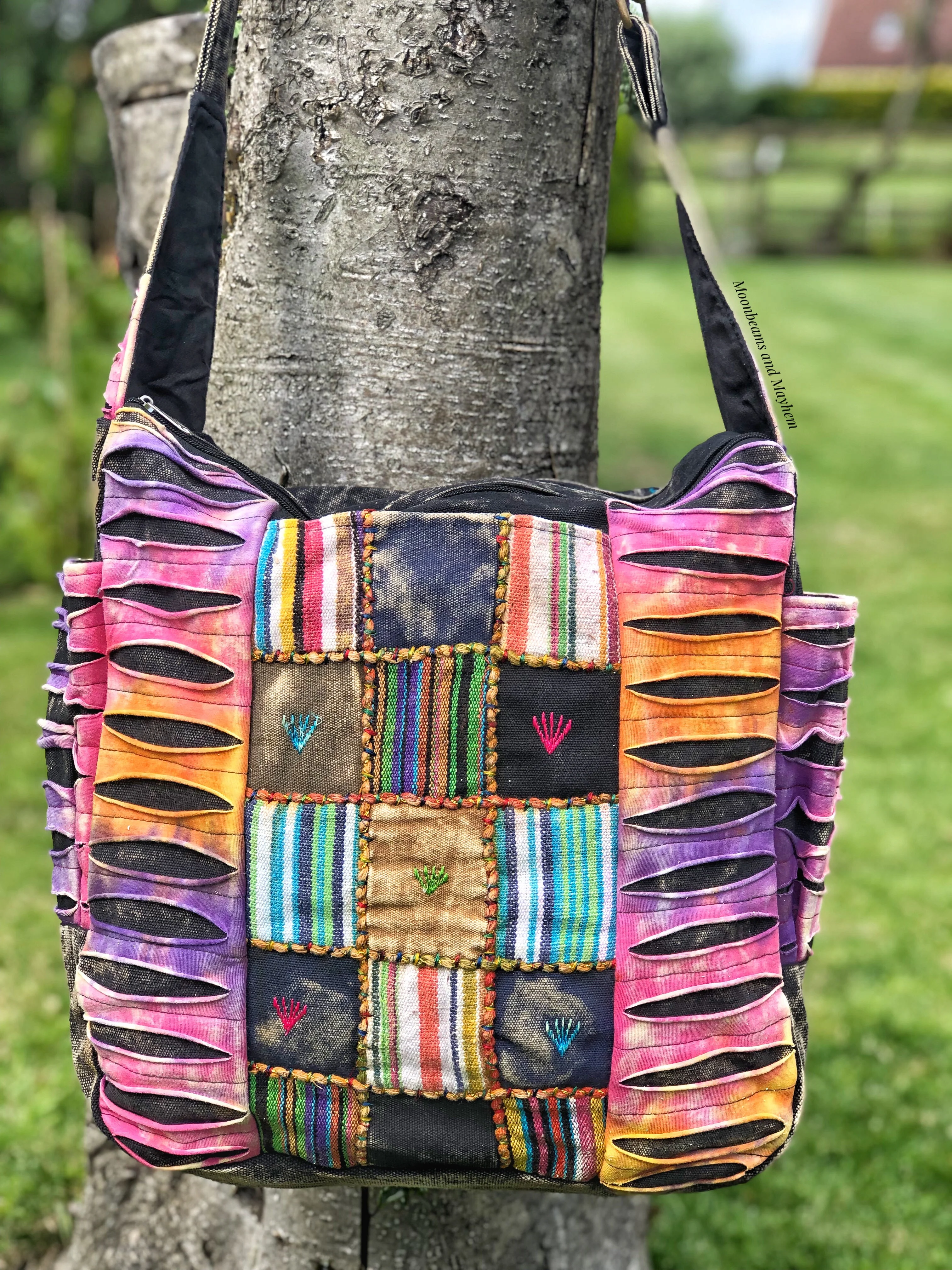 LARGE STONE WASHED BLACK SHOULDER BAG (729) - Image 2