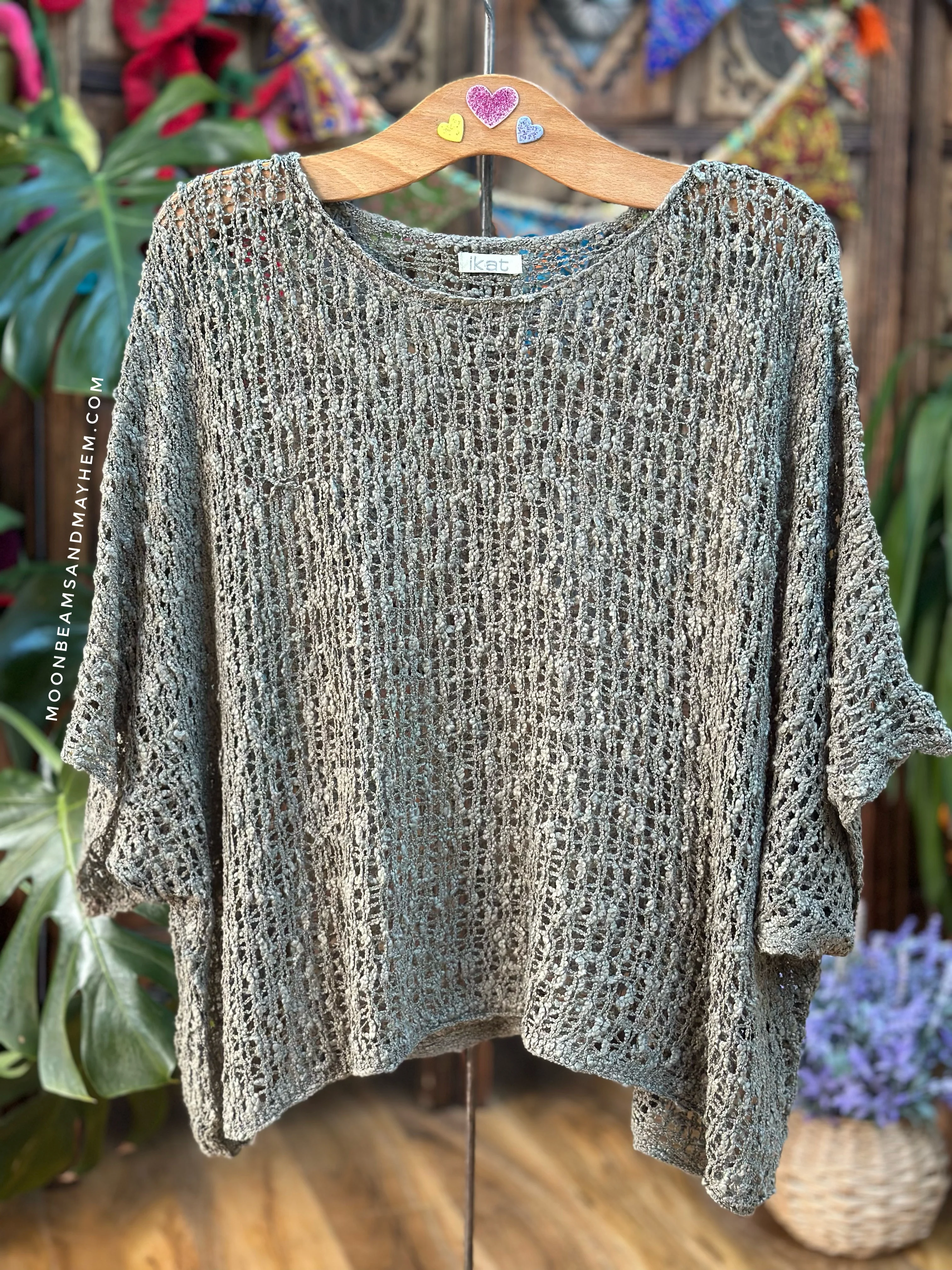LOOSE WEAVE EARTHBOUND GREEN PULLOVER - Image 3