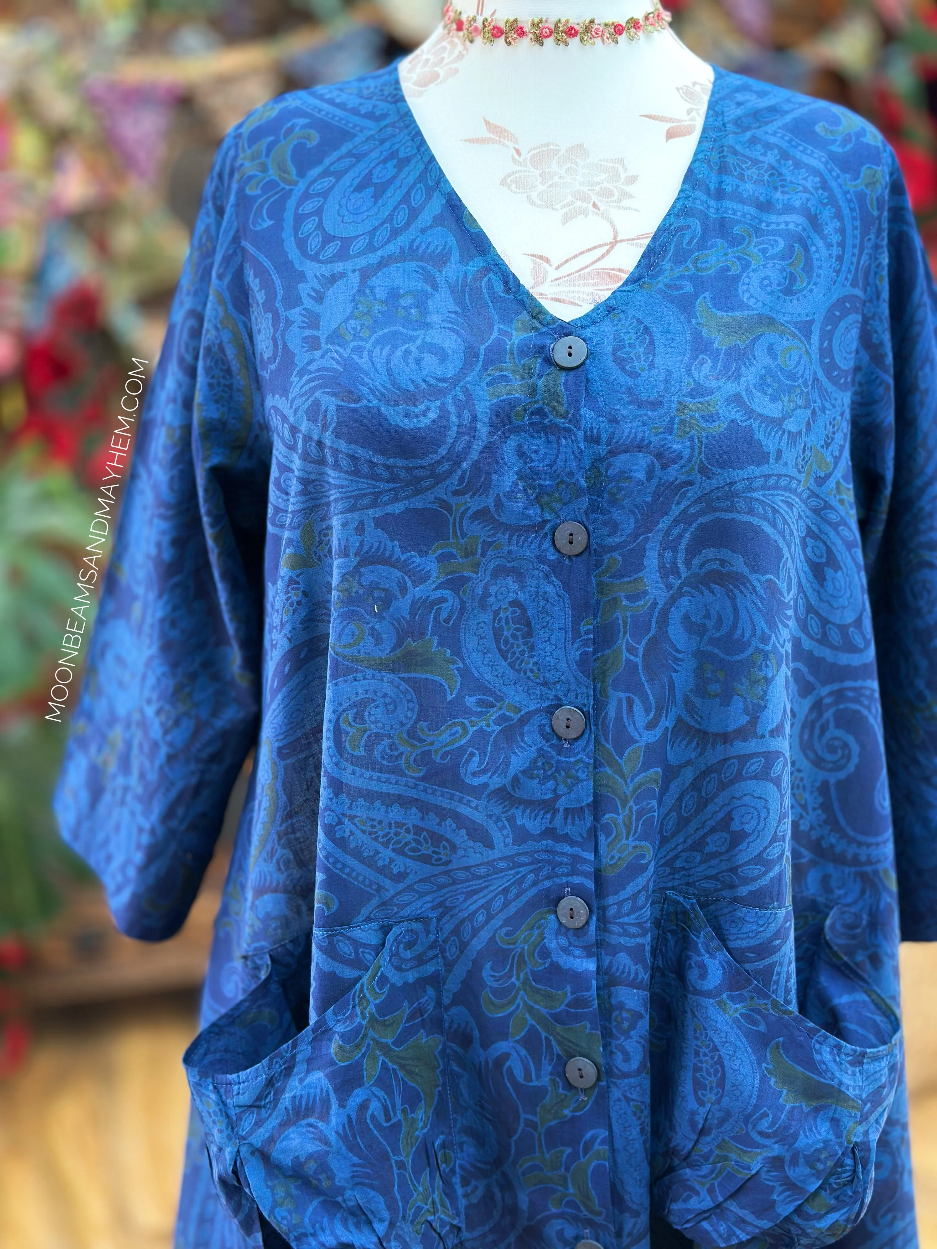 MOONSHADOW BLUE ART TUNIC/DRESS  S528 - Image 2
