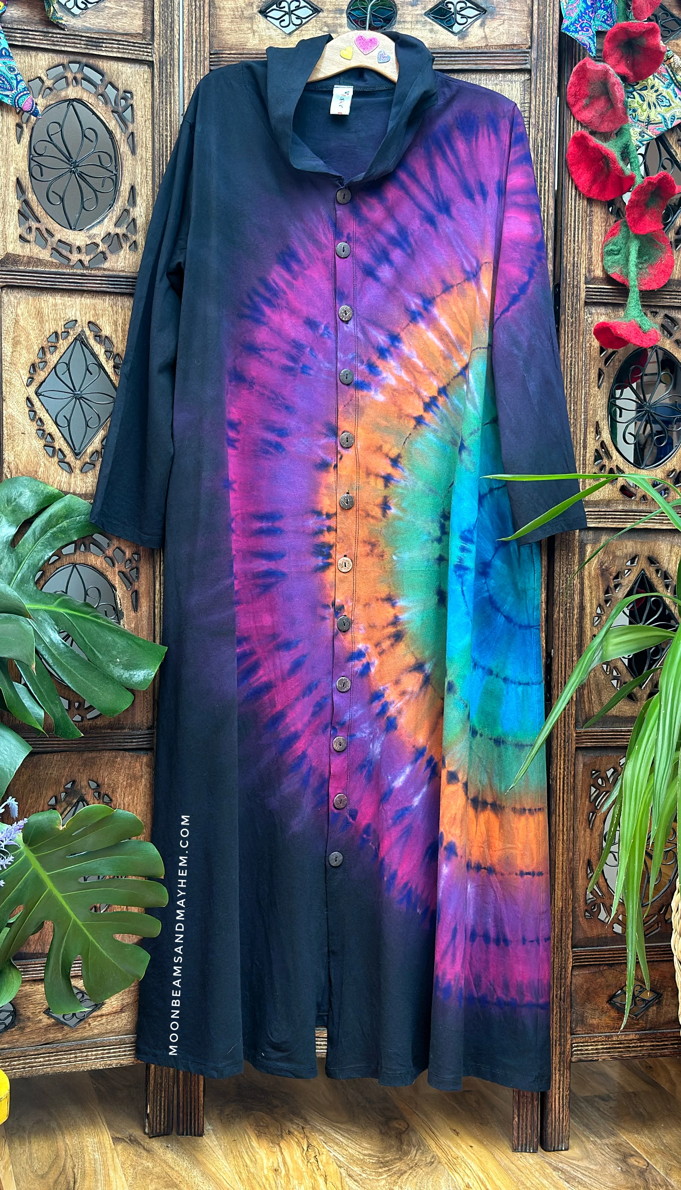 ECHO SOUL BLACK TIE-DYE OVERCOAT  M/L/XL - Image 5